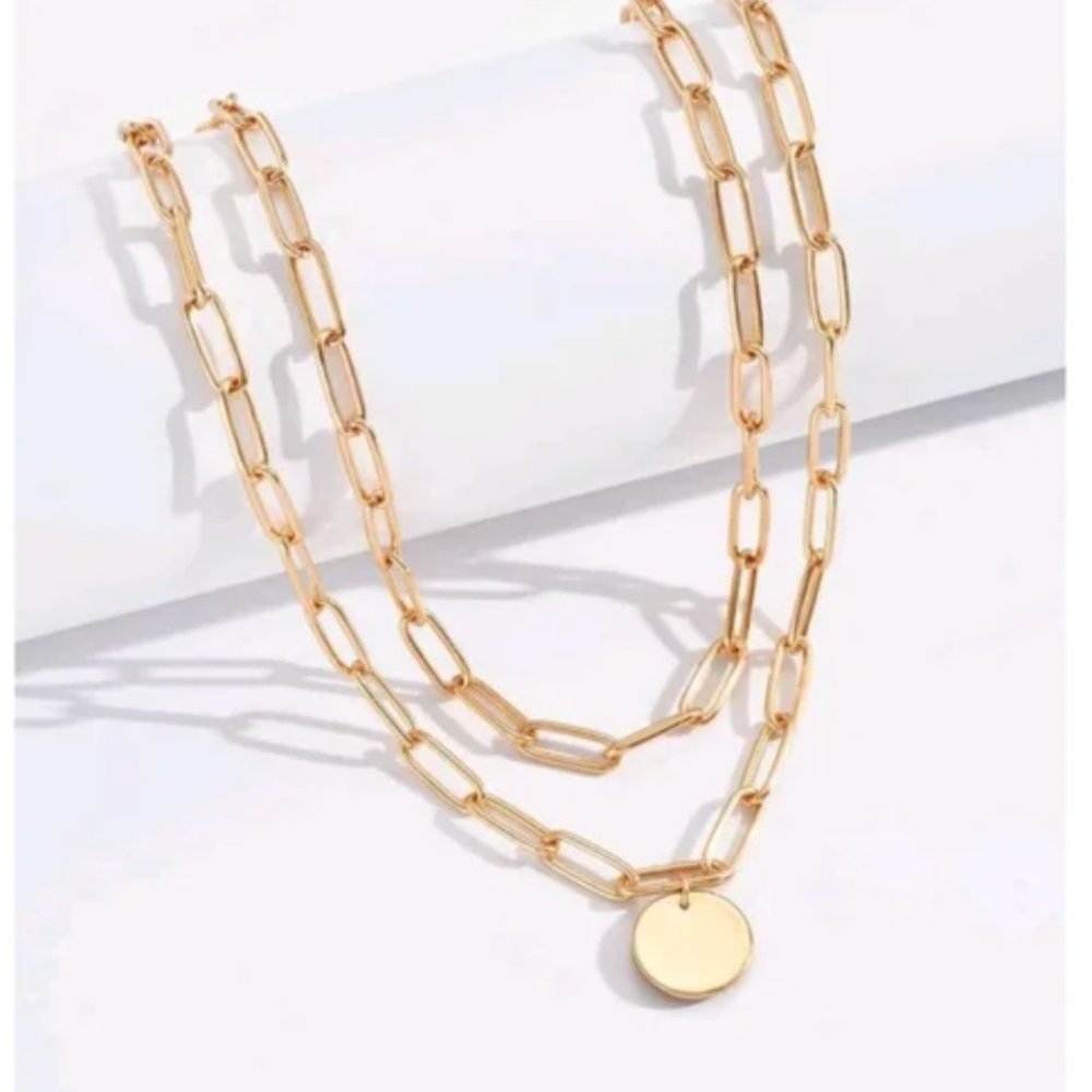 14K Gold Filled Paper Clip Gold Filled Necklace - Picture 3 of 4